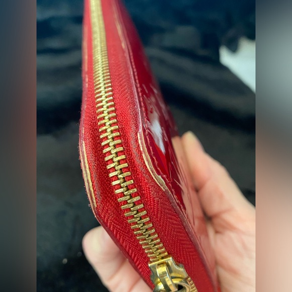 Louis Vuitton Monogram Vernis Patent Leather continental Wallet Scarlet Red - Picture 8 of 16